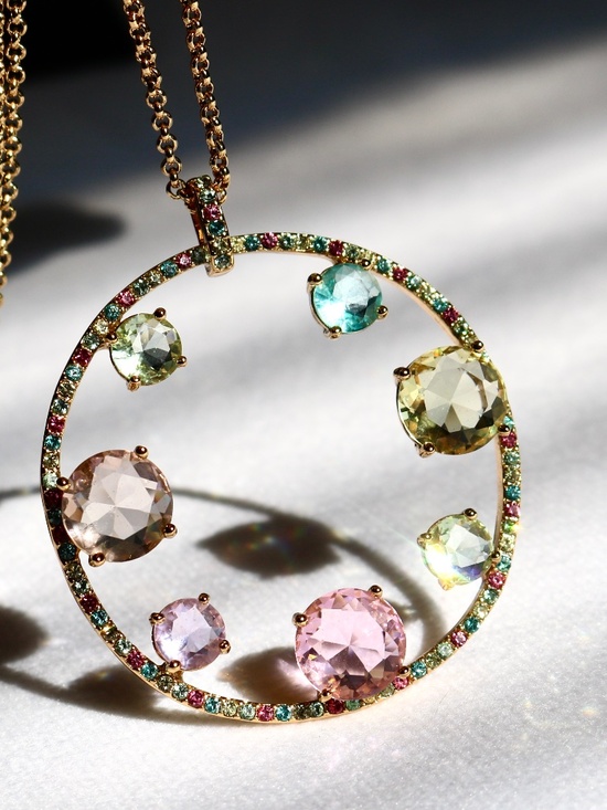 kate spade Jewelry - KATE SPADE Carnival Crystal Long Necklace Pastel Circle Bezel Spring Summer